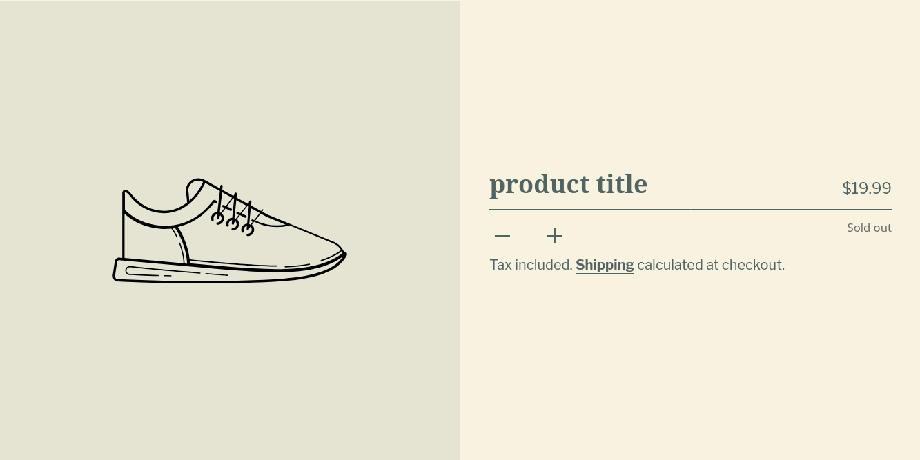 screenshot of the featured product section in the zora Shopify theme