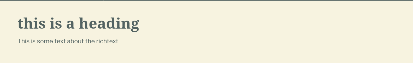 screenshot of the rich text section in the zora Shopify theme